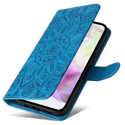 For Samsung Galaxy A56 5G Case Sunflower Imprint Leather Wallet Phone Cover