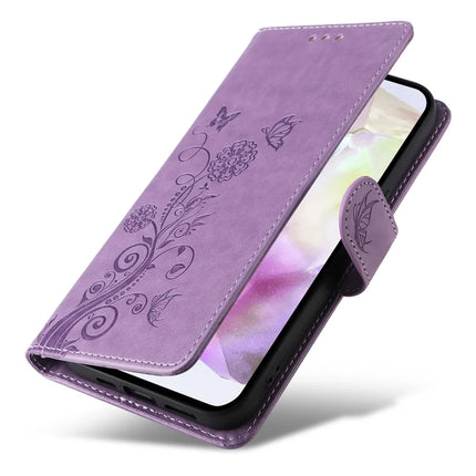 For Samsung Galaxy A56 5G Leather Case Butterfly Floral Imprint Wallet Stand Cover
