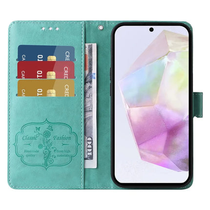 For Samsung Galaxy A56 5G Leather Case Butterfly Floral Imprint Wallet Stand Cover