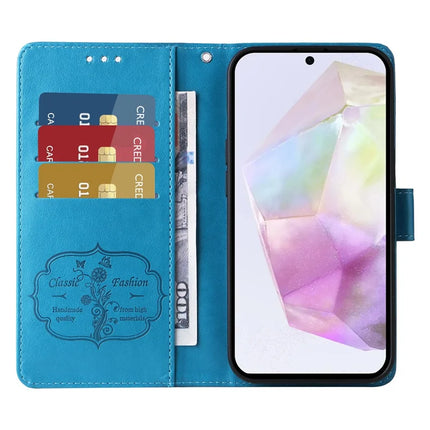 For Samsung Galaxy A56 5G Leather Case Butterfly Floral Imprint Wallet Stand Cover