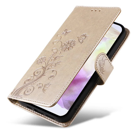 For Samsung Galaxy A56 5G Leather Case Butterfly Floral Imprint Wallet Stand Cover