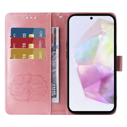 For Samsung Galaxy A56 5G Leather Case Butterfly Floral Imprint Wallet Stand Cover