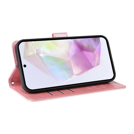 For Samsung Galaxy A56 5G Leather Case Butterfly Floral Imprint Wallet Stand Cover