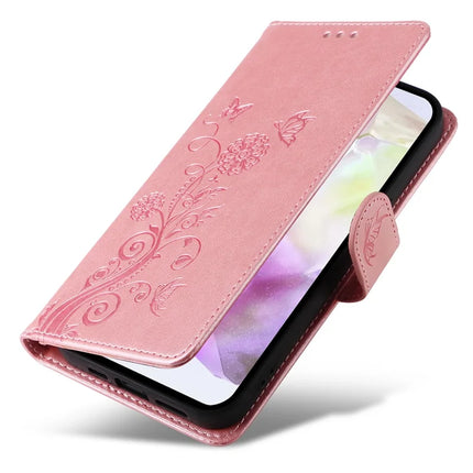 For Samsung Galaxy A56 5G Leather Case Butterfly Floral Imprint Wallet Stand Cover