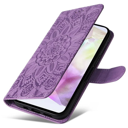 For Samsung Galaxy A36 5G Case Sunflower Imprint Leather Wallet Phone Cover