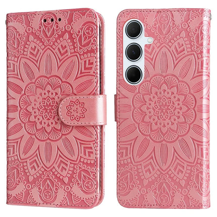 For Samsung Galaxy A36 5G Case Sunflower Imprint Leather Wallet Phone Cover - Pink