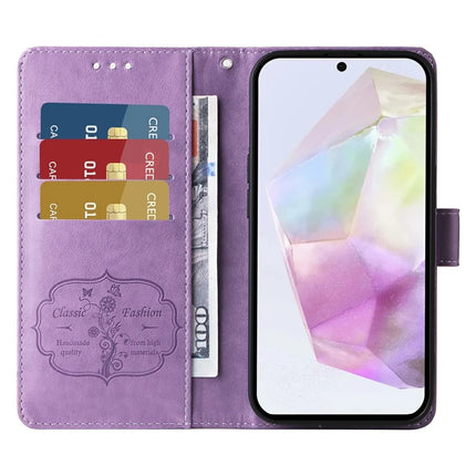 For Samsung Galaxy A36 5G Leather Case Butterfly Floral Imprint Wallet Stand Cover