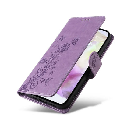 For Samsung Galaxy A36 5G Leather Case Butterfly Floral Imprint Wallet Stand Cover