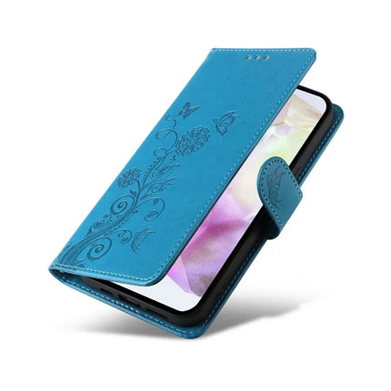 For Samsung Galaxy A36 5G Leather Case Butterfly Floral Imprint Wallet Stand Cover