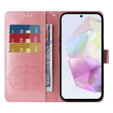 For Samsung Galaxy A36 5G Leather Case Butterfly Floral Imprint Wallet Stand Cover