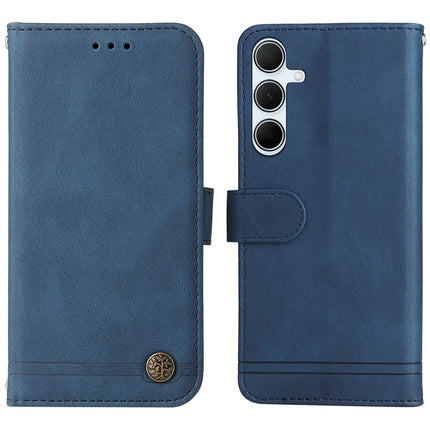 For Samsung Galaxy A36 5G Wallet Case Skin Touch Leather Phone Cover Tree Pattern Hardware - Blue