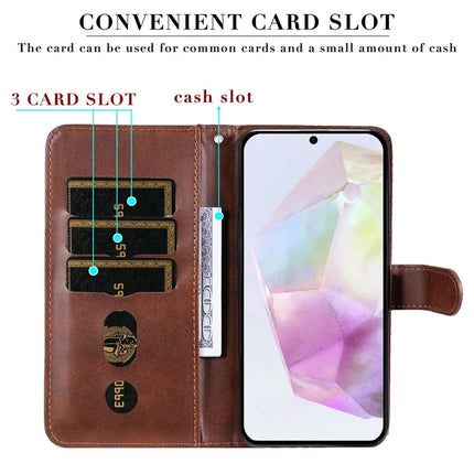 For Samsung Galaxy A36 5G Case Zipper Wallet Calf Texture PU Leather Phone Cover