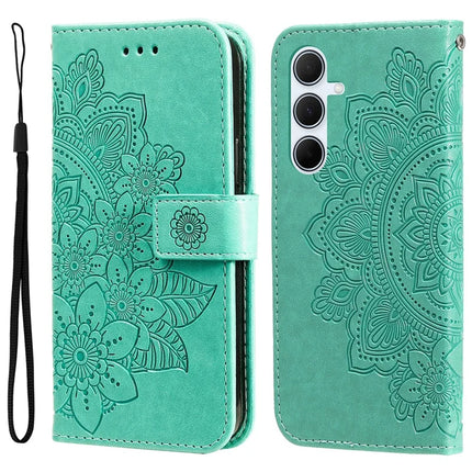 For Samsung Galaxy A36 5G Case PU Leather Wallet Floral Phone Cover Stand View - Green