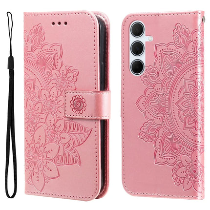 For Samsung Galaxy A36 5G Case PU Leather Wallet Floral Phone Cover Stand View - Pink