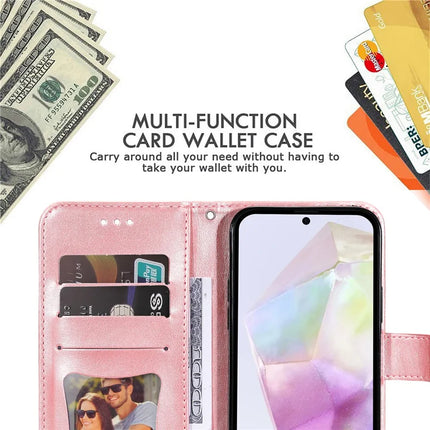For Samsung Galaxy A36 5G Case PU Leather Wallet Floral Phone Cover Stand View