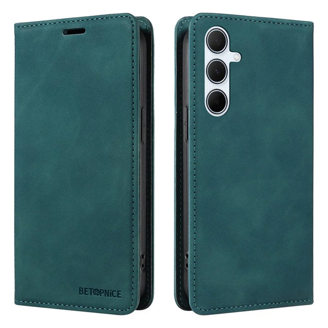 BETOPNICE 003 For Samsung Galaxy A36 5G Wallet Case Leather Phone Cover with Stand - Green