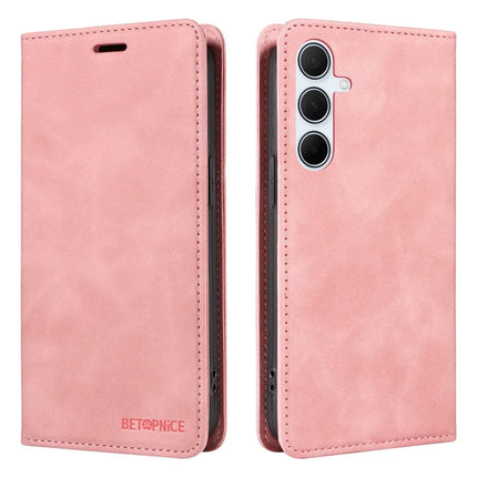 BETOPNICE 003 For Samsung Galaxy A36 5G Wallet Case Leather Phone Cover with Stand - Pink