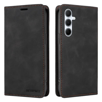 BETOPNICE 003 For Samsung Galaxy A36 5G Wallet Case Leather Phone Cover with Stand - Black