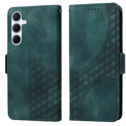 For Samsung Galaxy A36 5G Case PU Leather Phone Cover Rhombus Starry Imprinted - Green