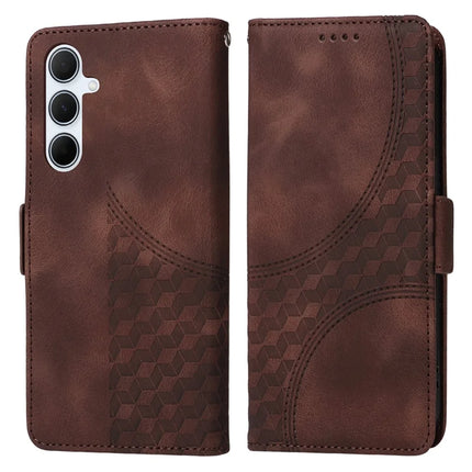 For Samsung Galaxy A36 5G Case PU Leather Phone Cover Rhombus Starry Imprinted - Brown