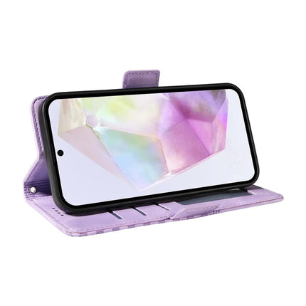 For Samsung Galaxy A36 5G Case PU Leather Phone Cover Rhombus Starry Imprinted