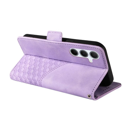 For Samsung Galaxy A36 5G Case PU Leather Phone Cover Rhombus Starry Imprinted