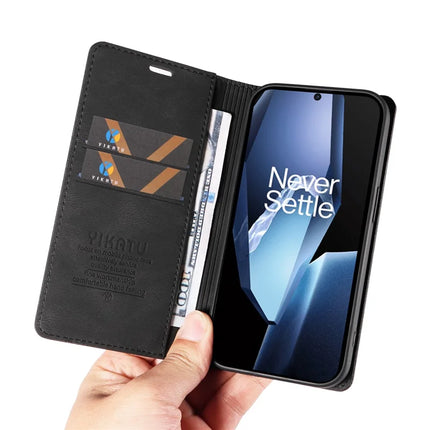 For OnePlus Ace 5G Leather Cover YIKATU YK-004 Skin-Touch Wallet Phone Cases