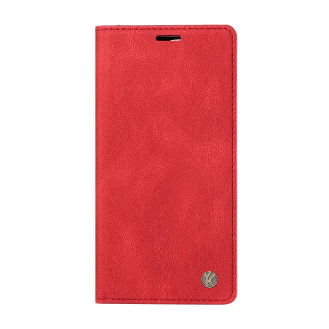 For OnePlus Ace 5G Leather Cover YIKATU YK-004 Skin-Touch Wallet Phone Cases -  Red