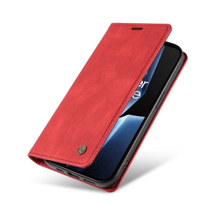 For OnePlus Ace 5G Leather Cover YIKATU YK-004 Skin-Touch Wallet Phone Cases -  Red