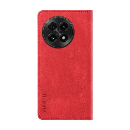 For OnePlus 13 Leather Cover YIKATU YK-004 Skin-Touch Wallet Phone Cases -  Red