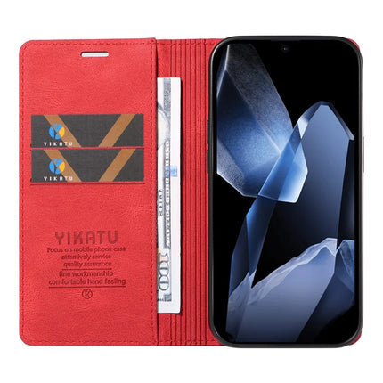 For OnePlus 13 Leather Cover YIKATU YK-004 Skin-Touch Wallet Phone Cases -  Red