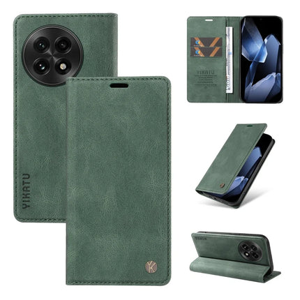 For OnePlus 13 Leather Cover YIKATU YK-004 Skin-Touch Wallet Phone Cases - Green