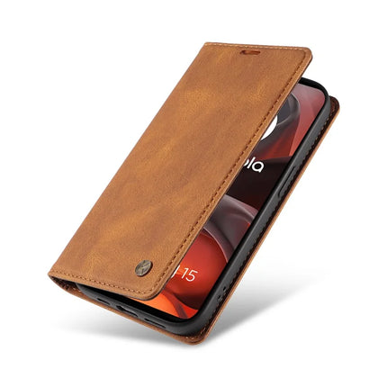 For Motorola Moto G15 4G Leather Cover YIKATU YK-004 Skin-Touch Wallet Phone Cases