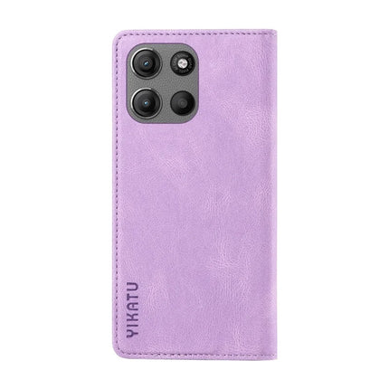 For Motorola Moto G15 4G Leather Cover YIKATU YK-004 Skin-Touch Wallet Phone Cases