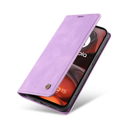 For Motorola Moto G15 4G Leather Cover YIKATU YK-004 Skin-Touch Wallet Phone Cases