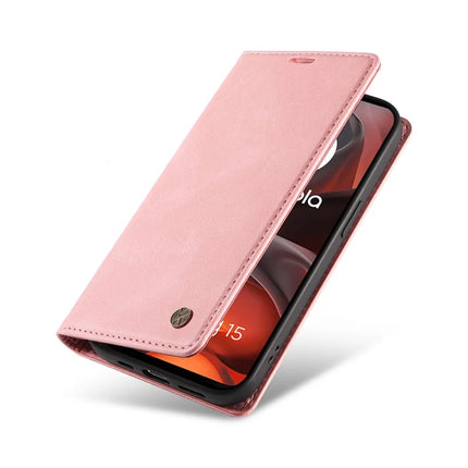 For Motorola Moto G15 4G Leather Cover YIKATU YK-004 Skin-Touch Wallet Phone Cases
