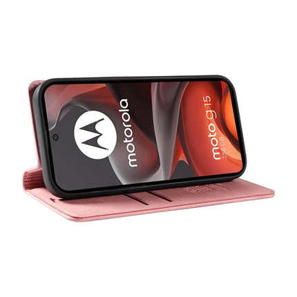 For Motorola Moto G15 4G Leather Cover YIKATU YK-004 Skin-Touch Wallet Phone Cases