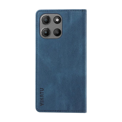 For Motorola Moto G15 4G Leather Cover YIKATU YK-004 Skin-Touch Wallet Phone Cases