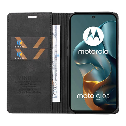 For Motorola Moto G05 4G Leather Cover YIKATU YK-004 Skin-Touch Wallet Phone Cases