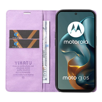 For Motorola Moto G05 4G Leather Cover YIKATU YK-004 Skin-Touch Wallet Phone Cases