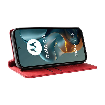 For Motorola Moto G05 4G Leather Cover YIKATU YK-004 Skin-Touch Wallet Phone Cases -  Red
