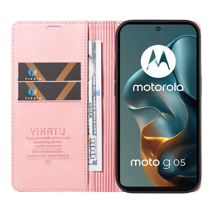 For Motorola Moto G05 4G Leather Cover YIKATU YK-004 Skin-Touch Wallet Phone Cases