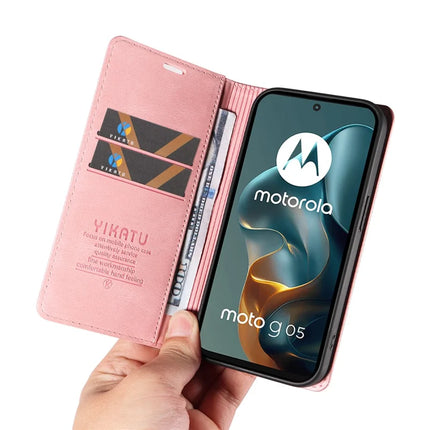 For Motorola Moto G05 4G Leather Cover YIKATU YK-004 Skin-Touch Wallet Phone Cases
