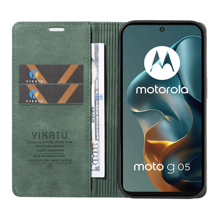 For Motorola Moto G05 4G Leather Cover YIKATU YK-004 Skin-Touch Wallet Phone Cases