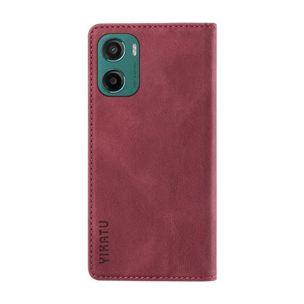For Motorola Moto G05 4G Leather Cover YIKATU YK-004 Skin-Touch Wallet Phone Cases