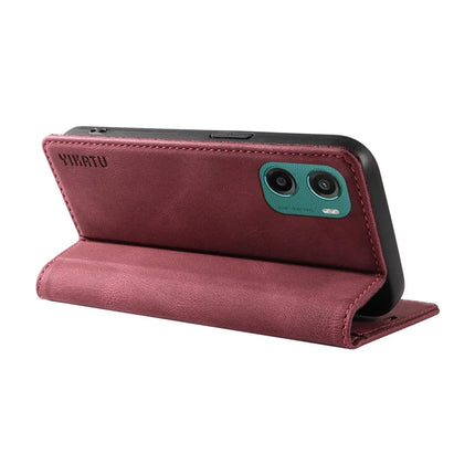 For Motorola Moto G05 4G Leather Cover YIKATU YK-004 Skin-Touch Wallet Phone Cases