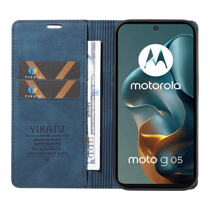 For Motorola Moto G05 4G Leather Cover YIKATU YK-004 Skin-Touch Wallet Phone Cases