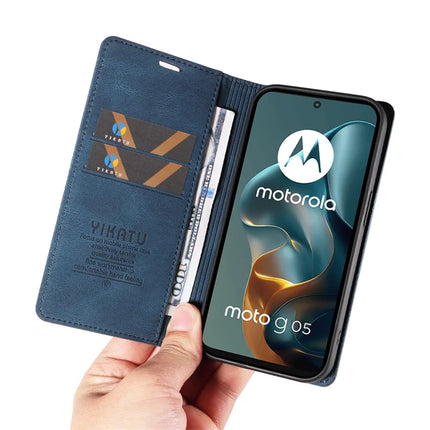 For Motorola Moto G05 4G Leather Cover YIKATU YK-004 Skin-Touch Wallet Phone Cases