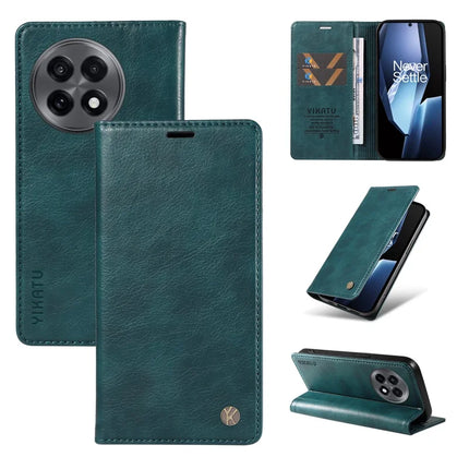 For OnePlus Ace 5G Wallet Case YIKATU YK-006 Magnetic Closure Leather Phone Cover Litchi Texture - Blue