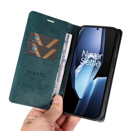 For OnePlus Ace 5G Wallet Case YIKATU YK-006 Magnetic Closure Leather Phone Cover Litchi Texture